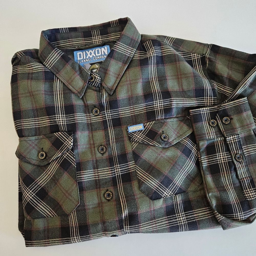 Dixxon | Green Beret Army Green Black Button Down Shirt Top Womens XL - Picture 8 of 9